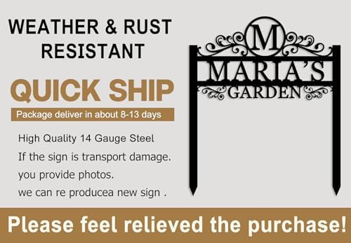 Personalized Yard Sign With Metal Stake, Custom Initial Sign, Large Monogram Sign, Cottage Decor, Garden Signs Decorative Outdoor, Present for Grandmother, Garden Present - Image 6