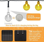 Solar String Lights Outdoor Waterproof, 1 Pack 50 LED 2.3CM 23 FT Each, Solar Powered Patio Lights with 8 Lighting Modes for Garden Yard Porch Wedding Party.. (Warm Color) - Image 2