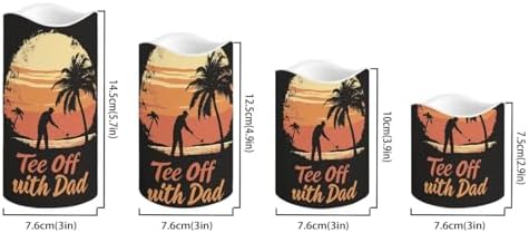Tee Off with Dad Flameless Light Candles with Remote Timer Battery Operated Candles Color Changing Fake Pillar Candles Tea Lights Home Mothers Day Decorations - Image 2