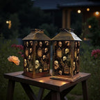 Solar Lantern Outdoor Garden Hanging Lantern Gothic Skull Raven Vintage Birdcages Aesthetic Crow Waterproof Solar Powered Lighting Outside Table Lamp for Patio Deck Yard Camping - Image 6