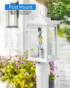 VIANIS Dusk to Dawn Outdoor Post Lights with Pier Mount Base, Modern White - Image 4