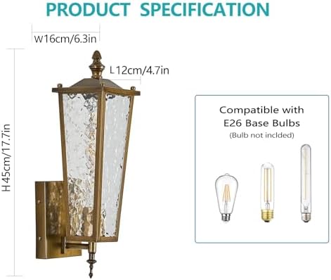 Outdoor Wall Sconce, Vintage Waterproof Exterior Lighting Fixtures - Image 3