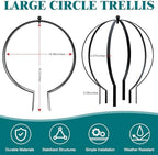 4 PCS Large Metal Round Trellis for Climbing Plants, Heavy Duty Thick Rustproof Obelisk, Garden Sphere Frame for Potted Roses Vines, Outdoor Garden Decor, Easy Assembly (18.5" x 15") - Image 2
