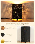 Black Table Lamps Set of 2, 8.1" Small Bedside Lamps Set of 2 - Image 3
