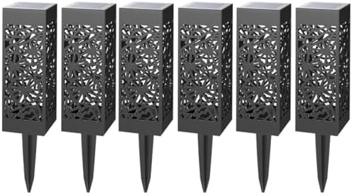 6pcs Solar Stake Lights Outdoor Waterproof Solar Ground Plug Lights Warm White LED Garden Pathway Lighting for Yard and Courtyard by DIYEAH