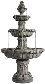 XBrand Large Outdoor Electric Bird Bath Fountain 58.3", 3-Tier Garden Water Fountain with Pump, Classic Leaf Design, Resin Floor Fountain for Yard, Lawn, Patio & Porch by XBrandHomeGarden