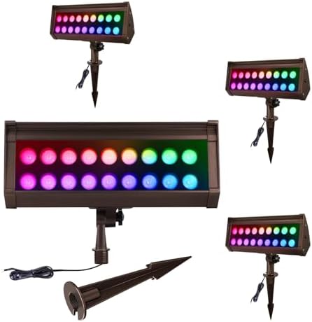 12V Wired RGB Flood Lights Outdoor for Christmas Decorations by ZestPatio