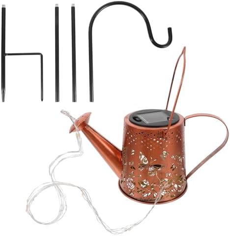 Solar Watering Can Garden Light, Outdoor Decorative Kettle Figurine Lamp by YARDWE