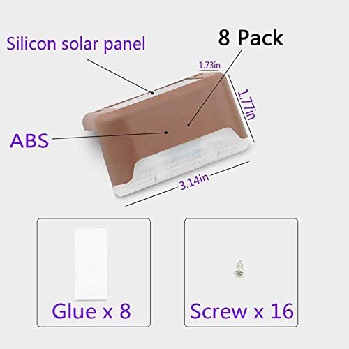 8 Pcs Solar Deck Lights Outdoor, Solar Step Light LED Waterproof Lighting for Outdoor Deck, Patio, Stairs, Yard, Path and Driveway - Image 2