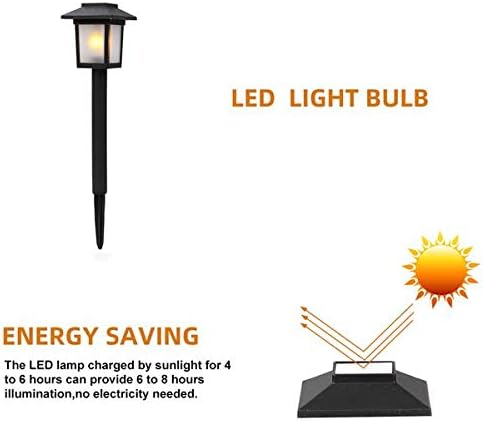 6 Pack Solar Torch Lights with Flickering Flame Effect,Flickering Flame LED Lights Outdoor Waterproof Halloween Fall Decoration,Solar Garden Lights Decor for Porch,Pool,Camp,Path,Yard,Patio,Balcony - Image 2