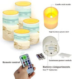 LED Flameless Candles with Remote Timer, Beach Seashell Starfish - Image 6