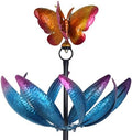 hogardeck Large Wind Spinners Outdoor, 77.6" Metal Butterfly Tulip Wind Spinner with Heavy-Duty Stakes, Multi-Color 360° Rotating Wind Sculptures Kinetic Yard Art for Home Garden Lawn Patio Decor by HOGARDECK