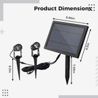 LED Solar Powered Spotlight, 1-to-2 Head Outdoor Garden Lawn Light, Warm Yellow Lighting, Auto On Off, IP65 Waterproof, Landscape Decorative Spotlight for Patio, Yard, Pathway - Image 5