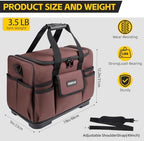 19-Inch Tool Bags For Men Heavy Duty, 29 Pockets Large Tool Organizer Bag with Hard Plastic Bottom & Waterproof Oxford, Electrician Tool Bag for HVAC Mechanic Contractor Construction Work - Image 2