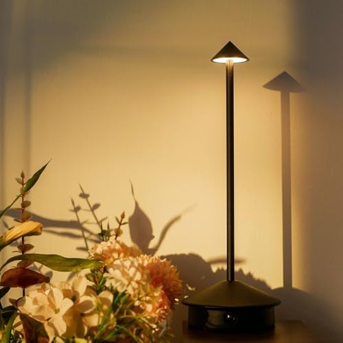 2 Pack Cordless LED Table Lamp, Rechargeable 5200mAH Battery Operated Lamp for Decor, 3 Color Stepless Dimming Desk Lamps, for Restaurant, Bedroom, Outdoor Camping, Coffee Shop, Night Light - Image 2