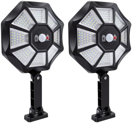 Luocute Solar Lights Outdoor, 3 Modes Motion Sensor Spotlights with 168 LED Beads 6500K for Yard Garden Driveway, Waterproofing Outdoor Lights Solar Powered for Patio Lawn Backyard by Unknown