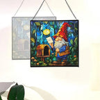 Gnome Mail Delivery Stained Glass Suncatcher – Square Hanging Window Panel for Home or Greenhouse – Whimsical Glass Art Gift for Garden Lovers, Christmas, Halloween, Father Days kG6SvZ - Image 4