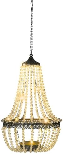 28" Hanging Solar Chandelier Outdoor Waterproof 30 LED Lantern - Image 2