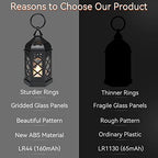 LLQ 12Pcs Mini Lantern with LED Candle, Small Black Lanterns Decorative for Halloween Decorations, Christmas Table Centerpiece, Flickering Candle Holders for Diwali Wedding Medieval Decor, Ornaments - Image 5