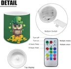 Flameless Candles with 18-Key Remote Battery Operated Candles with Timer St Patrick's Day Owl Gold Shamrocks LED Pillar Tea Lights for Patio Porch Home Decorations - Image 2