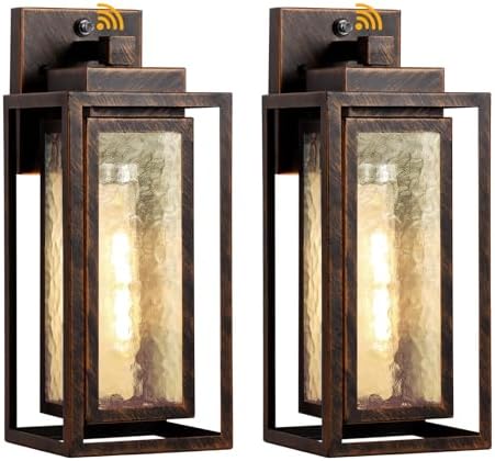 WIHTU 15.78'' Dusk to Dawn Porch Light, Outdoor Wall Sconce Light, Garage by WIHTU