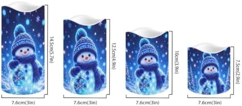 Snowman LED Flameless Candles Set of 4 - Image 2