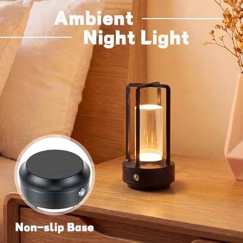 6 Pack Portable Metal Table Lamp LED Rechargeable Cordless Table Light Battery Operated Desk Touch Lamp 3 Color Stepless Dimming Light for Home Outdoor Camp Patio Bar Restaurant(Black) - Image 4