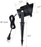 GBS9809 Flag Light, 9W LED Outdoor Spotlight 120V, 5000K Daylight, IP65 Waterproof Landscape Light with Metal Ground Stake & Deck Mount, Plug in Spotlight for Flagpole, Tree, Yard (Pack of 2) - Image 6