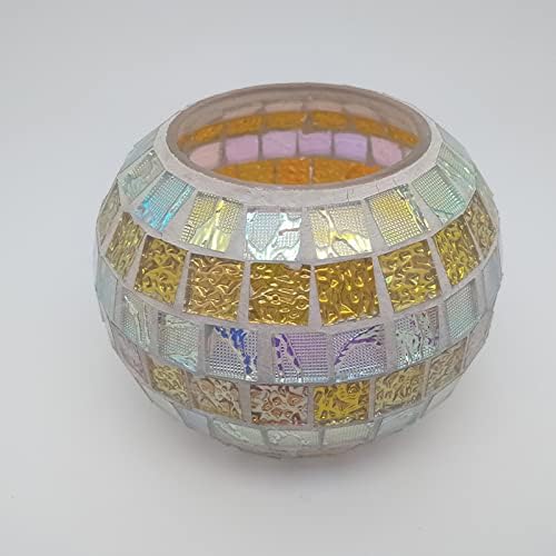 Lxcom Lighting Solar Color Changing Mosaic Lamp Glass 3D Colorful Ball Lights Globe Ball Rechargeable Solar Table Lamp Decorative Waterproof Solar Night Light for Outdoor Indoor Garden Patio Yard - Image 3