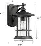 MICSIU 12.5" Modern Farmhouse Textured Black Outdoor Wall Light Fixture - Image 5