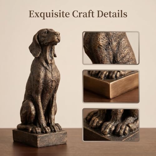 29" Resin Sitting Hound Dog Statue Hunting Sculpture Vintage Bronze - Image 5