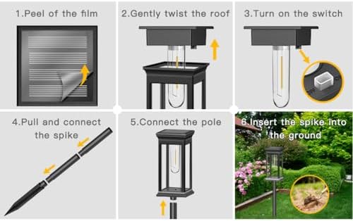 Solar Pathway Lights Outdoor, 4 Pack Solar Powered Garden Lights Waterproof IP65, Solor Outside Light for Yard Path Landscape Lawn Walkway Driveway - Image 4
