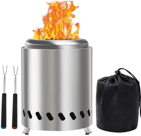 9.7 x 7.1 Inch Stainless Steel Tabletop Fire Pit Mini Smokeless by Unknown