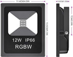 DMX Flood Lights,DMX512 led Pixel Flood Light, 12W-RGBW addressable DMX floodlight, DC12-24V Input IP65, for Outdoor Decorative/Garden/Stage Lighting/Christmas Party (1PCS-DMX-RGBWW(3000K)) - Image 2