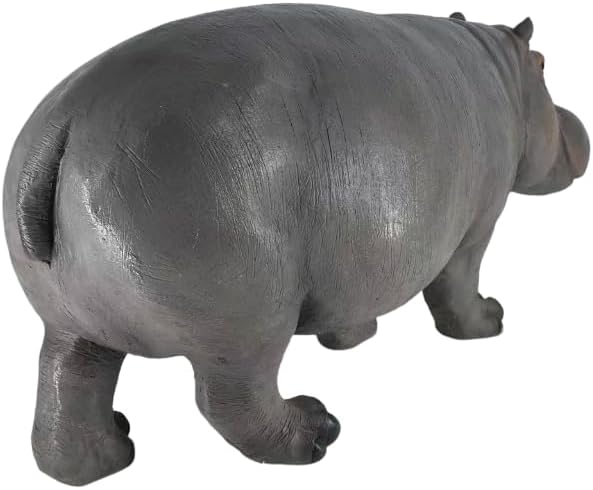 12.6'' Weather Resistant Hippopotamus Garden Statue, Realistic Resin Hippo Wildlife Sculpture, Outdoor Decor for Lawn, Yard, Patio & Pond Landscaping - Image 7