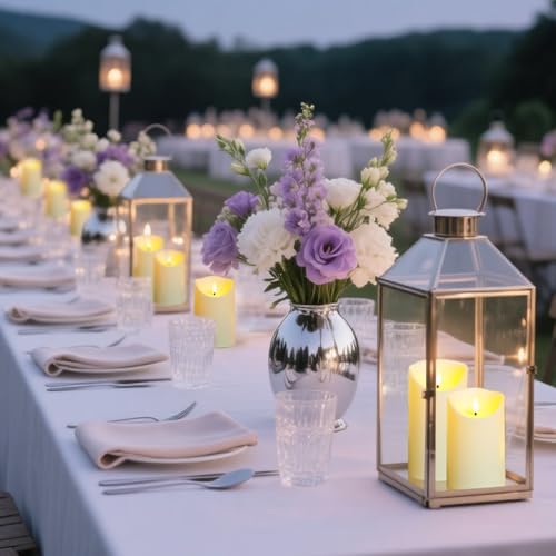 kakoya Flameless LED Candles Battery Operated with Remote and Timer,Flickering Electric Fake Plastic Pillar Candles Set of 24(D3 x H 3" 4" 5") Ivory - Image 6