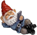 Relaxing Garden Gnome Figurine, Whimsical Outdoor & Indoor Decor Statue for Patio Lawn Yard Decor, 6.1'' Tall by GIOMLE