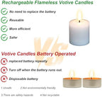 Wax Rechargeable Votive Flameless Candles Battery Operated Remote Timer - Image 4