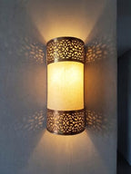 Moroccan Brass Wall Lamp Sconce Home Decor, Handmade Lighting Copper Metal Lights Turkish Lamp, Ramadan Candle Lantern, Candle Holder, Indoor Outdoor, Patio, Porch, Shelf, Garden (Symmetry) - Image 3