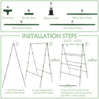 32 x 53 Inch Cucumber Trellis for Climbing Plants Outdoor A-Frame Garden Trellis for Raised Bed Detachable Sturdy Garden Plant Support Trellis for Small Plant Vegetable Flower Grape with Climbing Net - Image 4