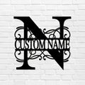 N Custom Name Initial Letter Monogram Metal Sign Distressed Iron Metal Wall Sculpture Decor Sign Modern Metal House Numbers Sign House Numbers Sign for Lodge Living Room Man Cave Home Decor 24 Inch by Unknown