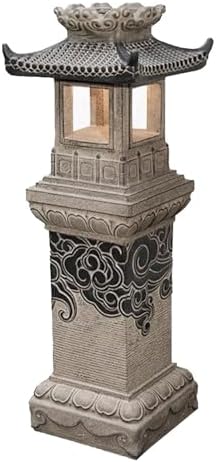 Solar Powered Pagoda Zen Garden Statue Japanese Garden Decor Water-Resistant Outdoor Lantern for Patio, Lawn, and Porch(120cm/47.2") by Unknown