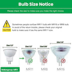 MR11 LED Bulb 12V, 3W 2700K-3000K Warm White 12-Pack - Image 2