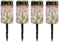 Poceacles Cross Solar Grave Lights Waterproof Solar Stake Lights Solar Outdoor Cemetery Lights Outdoor Stake Automatic Solar Lamp Candle for Cemetery Grave Decoration, Lily Bird Cross, Pack of 4 by Poceacles