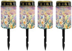 Poceacles Cross Solar Grave Lights Waterproof Solar Stake Lights Solar Outdoor Cemetery Lights Outdoor Stake Automatic Solar Lamp Candle for Cemetery Grave Decoration, Lily Bird Cross, Pack of 4 by Poceacles
