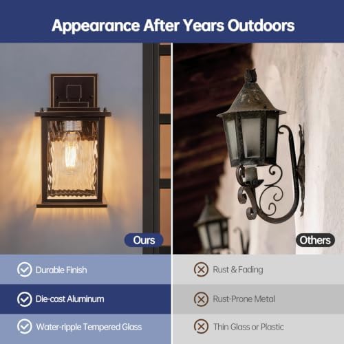 Oil-Rubbed Bronze Outdoor Wall Light, Aluminum Porch Lights Outdoor - Image 4