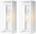19" Large Outdoor Wall Light Fixtures, White Porch Light, 2 Pack by Slypadan