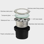 LED Underwater Pond Lights - Submersible RGB Fountain Light, IP68 Waterproof Stainless Steel Recessed Pond Spotlight, Color Changing Landscape Lights with Remote Control(24v-RGB,12W) - Image 4