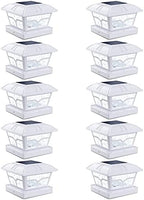 SIEDiNLAR Solar Post Cap Lights Outdoor 2 Modes, 10 Pack, White, Warm/White by Siedinlar