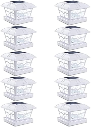 SIEDiNLAR Solar Post Cap Lights Outdoor 2 Modes, 10 Pack, White, Warm/White by Siedinlar
